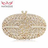 Dragonfly Shape Luxury Crystal Evening With Long Chain Women Bag