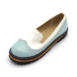Slip On Flat Cute Bow Tie Lace Shallow Mouth Ladies Platform Shoes