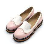 Slip On Flat Cute Bow Tie Lace Shallow Mouth Ladies Platform Shoes