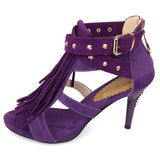 Sexy Women's Shoes Tassel High Heels Rivets