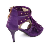 Sexy Women's Shoes Tassel High Heels Rivets